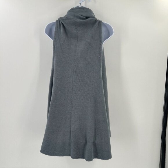 Look by M New York Gray Cozy Shawl Vest OS Drape Sweater Wrap Layering Lounge - Picture 8 of 10